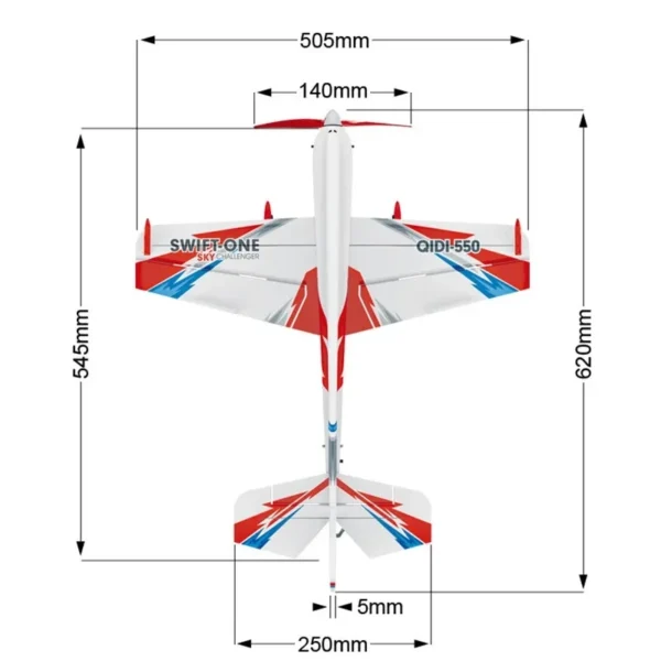 QIDI-550 3D RC Airplane 500mm Wingspan One-Key Hanging Stunt with 6-Axis Gyro Wind Resistant Flight Control RTF Aircraft - Image 5