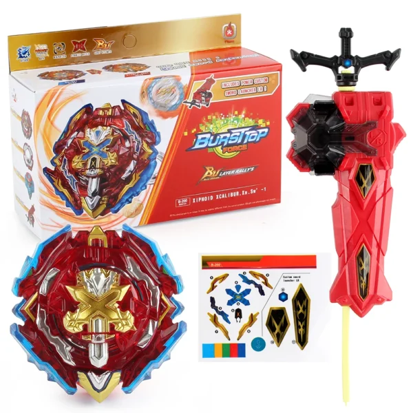 Blayblade Burst Bey B-200 Xiphoid Xcalibur Xn.Sw'-1Gyro Metal Spinning Top with Holy Sword LR Right/Left Launcher Christmas Gift