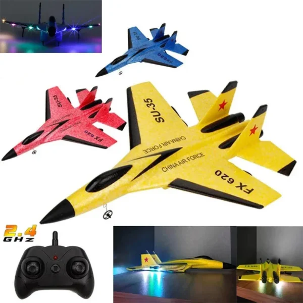 SU35 RC Plane FX620 2.4G Radio EPP Foam Remote Control Flying Model Glider With LED Lights Aircraft Airplanes For Children Gift - Image 2