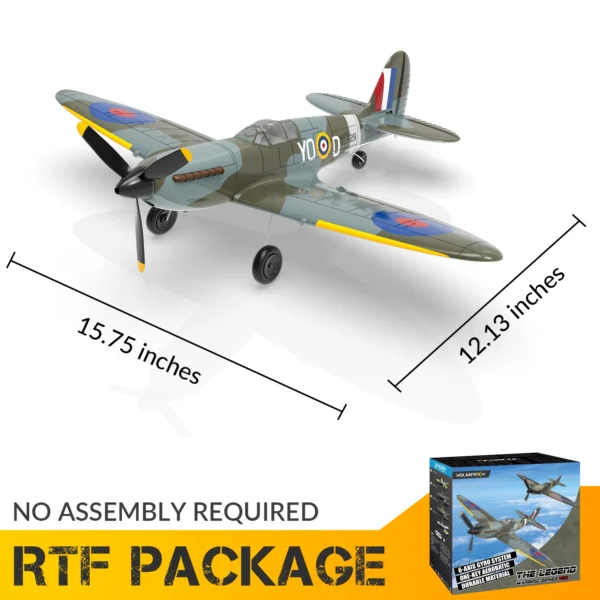 Volantex New Spitfire RC Plane EPP 400mm Wingspan RC Fighter One Key Aerobatic 2.4G 4CH RTF Warbird Plane - Image 6