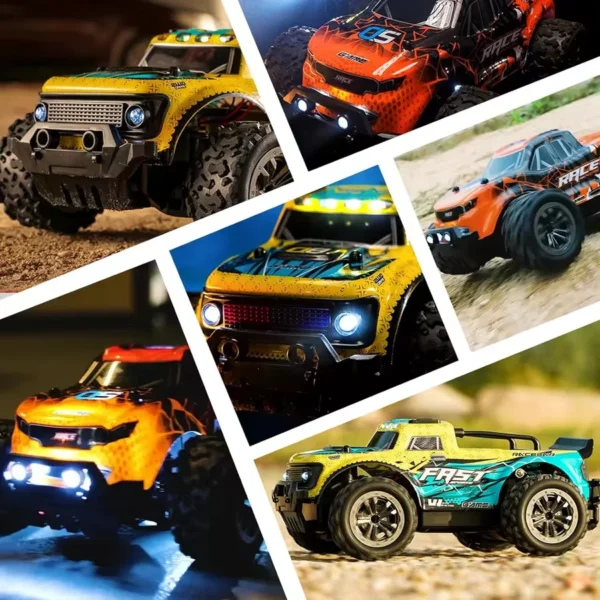 2.4G Remote Control Car 2WD All Terrain 20KM/H High Speed RC Drift Racing Off Road Truck with LED Lights Gifts for Kids - Image 5