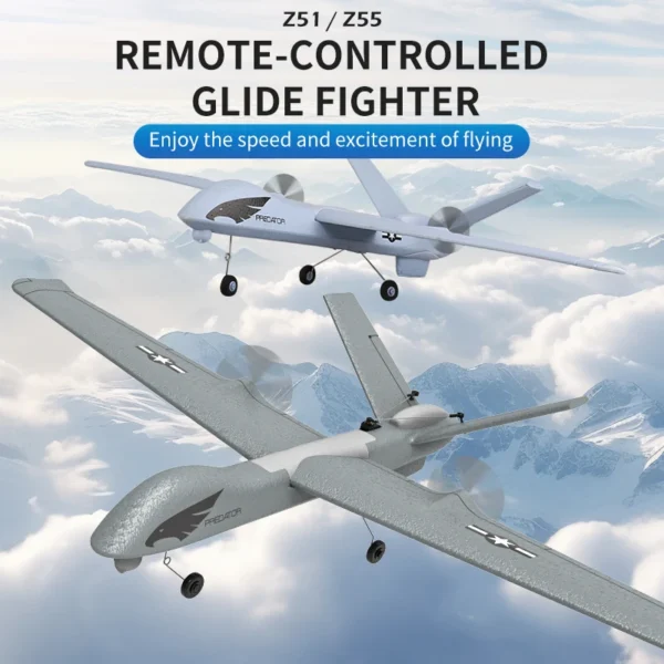 Z51 Predator Flying Model 2.4G 2CH Remote Control Airplane EPP Foam 660MM Wingspan Hand Throwing Glider Toy Planes