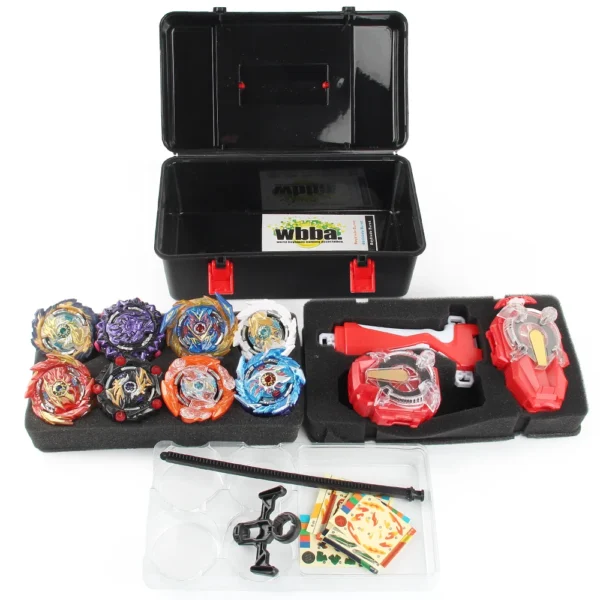 Burst Bey Superking Booster Starter Kit, Metal Battle Tops Spinning Gyro Box Case Set with Sparking Flashing Launchers Kids Gift - Image 3