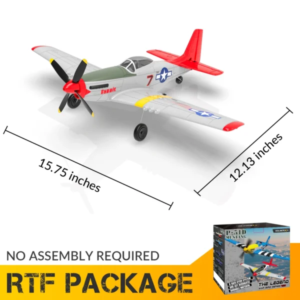 New P51D RC Airplane One-key Aerobatic 2-Ch/4-Ch RC Plane RTF Mustang Aircraft W/Xpilot Stabilization System (761-5 RTF) - Image 6