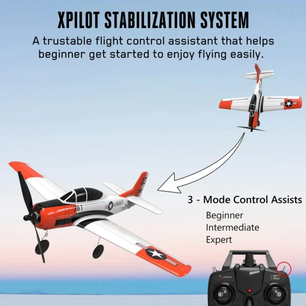 T28 RC Airplane 2.4G 4CH Remote Control Plane EPP RC Aircraft One-key Aerobatic RTF RC Fighter 761-9 - Image 2