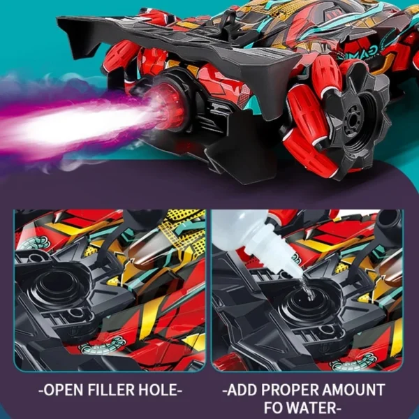 F1 Drift RC Car With Led Lights Music 2.4G Glove Gesture Radio Remote Control Spray Stunt Car 4WD 4x4 Electric Children Toys - Image 2