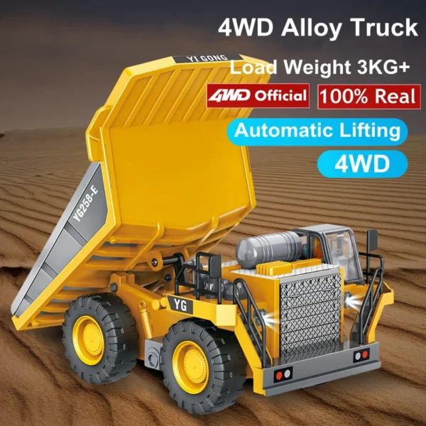 Children Remote Control Excavator Dump Bulldozer Loader 4WD RC Car Off Road 4x4 Truck LED Light Wireless Radio Toy for Adult Kid - Image 4